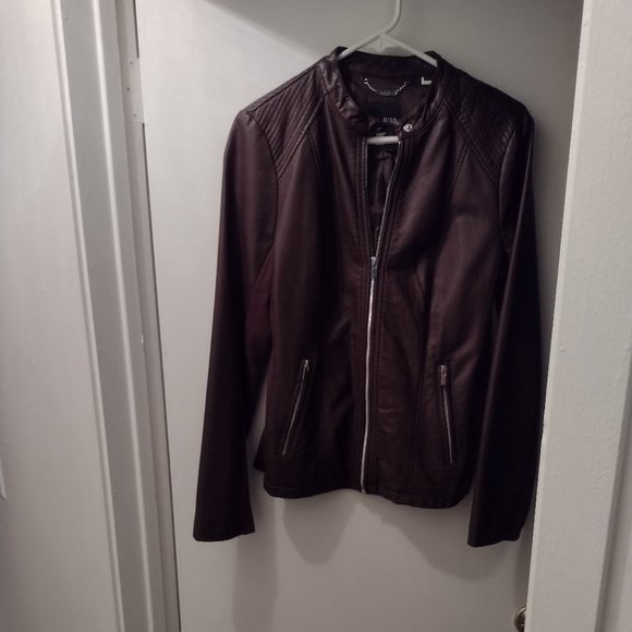 ANA women's medium faux leather jacket, brown, like new never worn - Picture 1 of 7